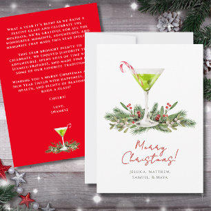 Elegant Martini Cocktail Christmas Newsletter Holiday Card