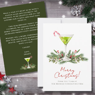 Elegant Martini Cocktail Corporate Newsletter Holiday Card