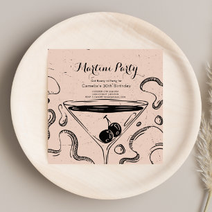 Elegant Martini Drinks Adult Birthday Party Adult Invitation