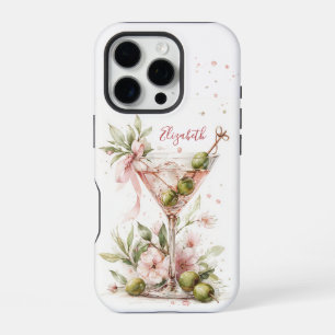 Elegant Martini Monogrammed iPhone 16 Pro Case