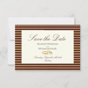 Elegant Masala Burgundy Gold Wedding Save the Date