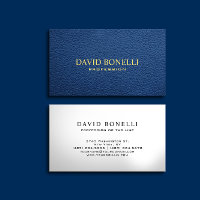 Elegant Masculine Blue Leather Look Professional