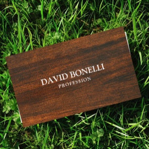 Elegant  Masculine dark wood Professional Business Card