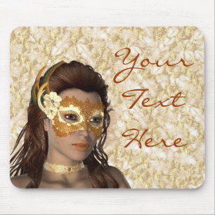 Elegant Masked Lady Mouse Pad