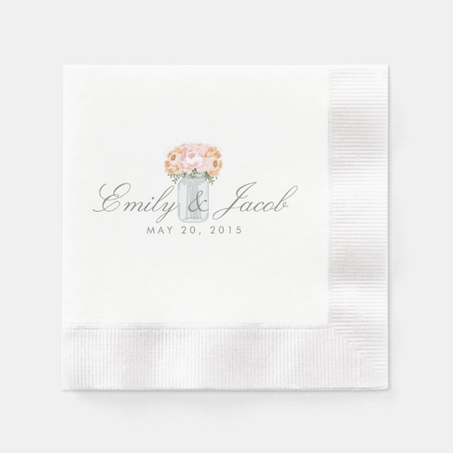 Elegant Mason Jar Napkin (Front)