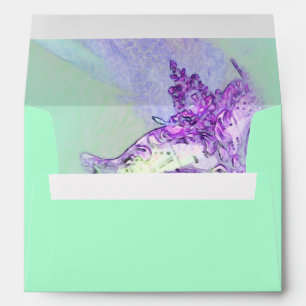 Elegant Masquerade Aqua and Purple Envelope