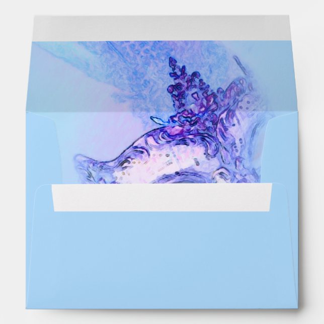 Elegant Masquerade Blue and Purple Envelopes (Back (Bottom))