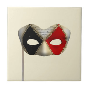 Elegant Masquerade Mask Carnival Party Art Ceramic Tile