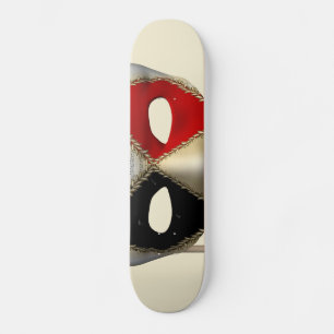 Elegant Masquerade Mask Carnival Party Art Skateboard