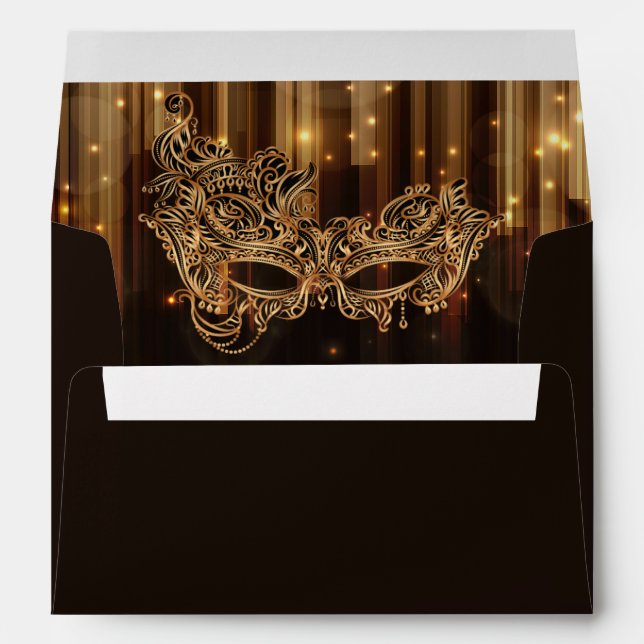 Elegant Masquerade Quinceañera 15th Birthday Envelope (Back (Bottom))