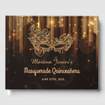 Elegant Masquerade Quinceañera 15th Birthday Guest Book<br><div class="desc">Our Masquerade Quinceañera guest book is a wonderful journal of birthday memories. You can easily add your or your loved one's custom name and date of special event by clicking on the “personalise this template” button. It is a lovely keepsake with special notes from family and friends, something to look...</div>
