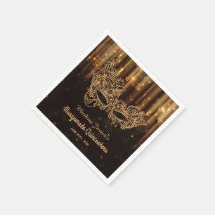 Elegant Masquerade Quinceañera 15th Birthday Napkin