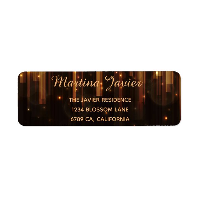 Elegant Masquerade Quinceañera 15th Birthday Return Address Label (Front)