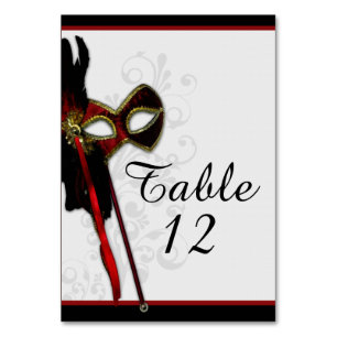 Elegant Masquerade Wedding Table Card