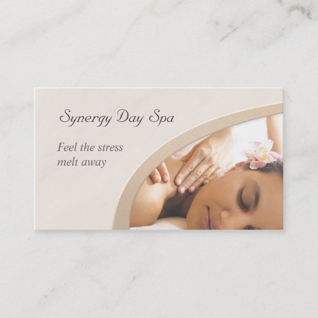 Elegant Massage Therapy Business Card (Front)