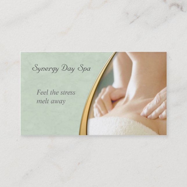 Elegant Massage Therapy Business Card (Front)