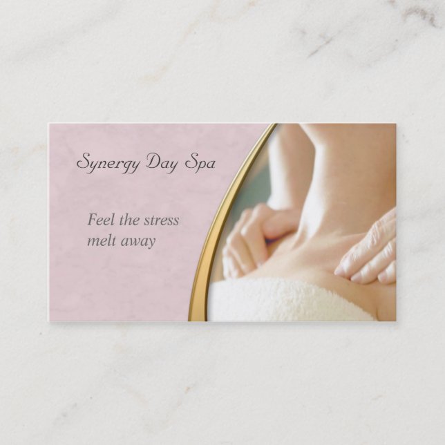 Elegant Massage Therapy Business Card (Front)