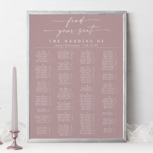 Elegant Mauve Alphabetical Wedding Seating Chart