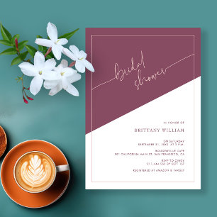 Elegant Mauve and Dusty Rose Bridal Shower Invite