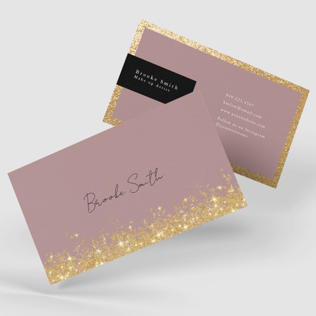 Elegant Mauve and Gold Luxury  Business Card (Creator Uploaded)
