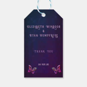 Elegant Mauve and Gold Wedding Invitations Gift Tags