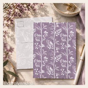 Elegant Mauve Mist Wildflower Silhouette Botanical Postcard