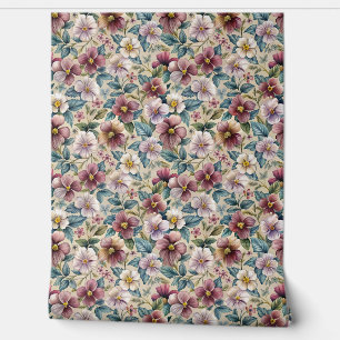 Elegant mauve pastel purple lilac burgundy violets wallpaper