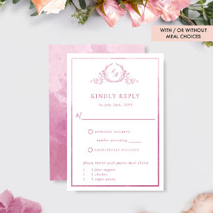 Elegant Mauve Pink Monogram with Watercolor RSVP