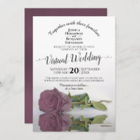 Elegant Mauve Pink Reflecting Rose Virtual Wedding
