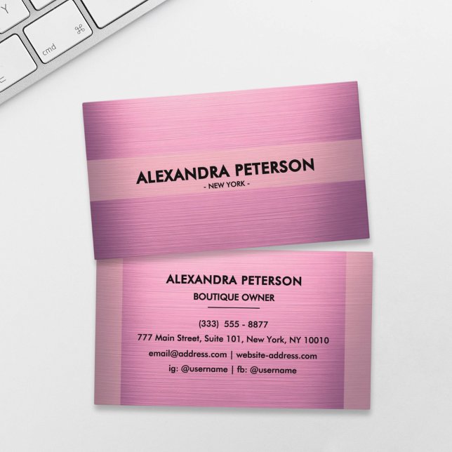 Elegant Mauve Pink Two-Tone Business Card (Creator Uploaded)