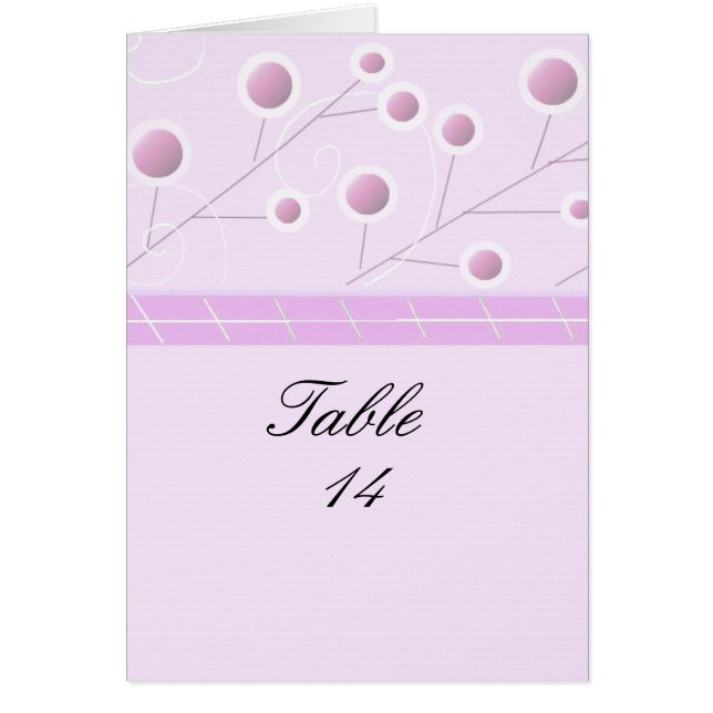Elegant Mauve Table Seating Card (Front)
