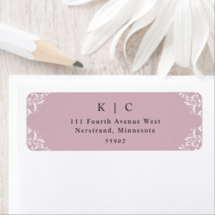 Elegant Mauve Vintage Wedding Return Address Return Address Label