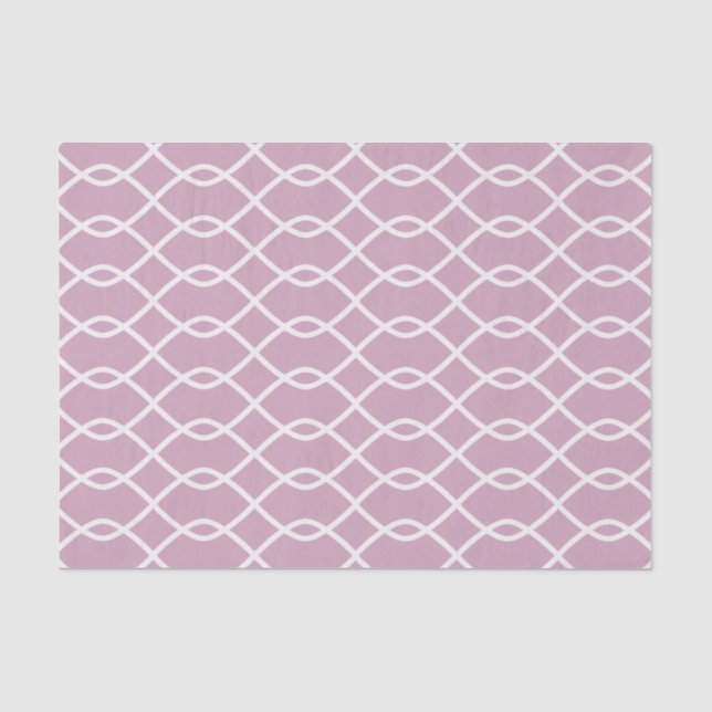 Elegant Mauve Wave Pattern Tissue Paper (Front)