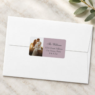 Elegant Mauve Wedding Photo Return Address Label