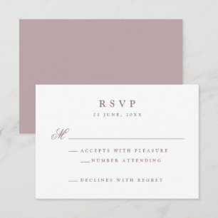 Elegant Mauve Wedding RSVP Card