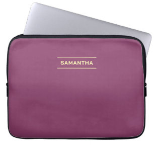 Elegant Mauve with Name Laptop Sleeve
