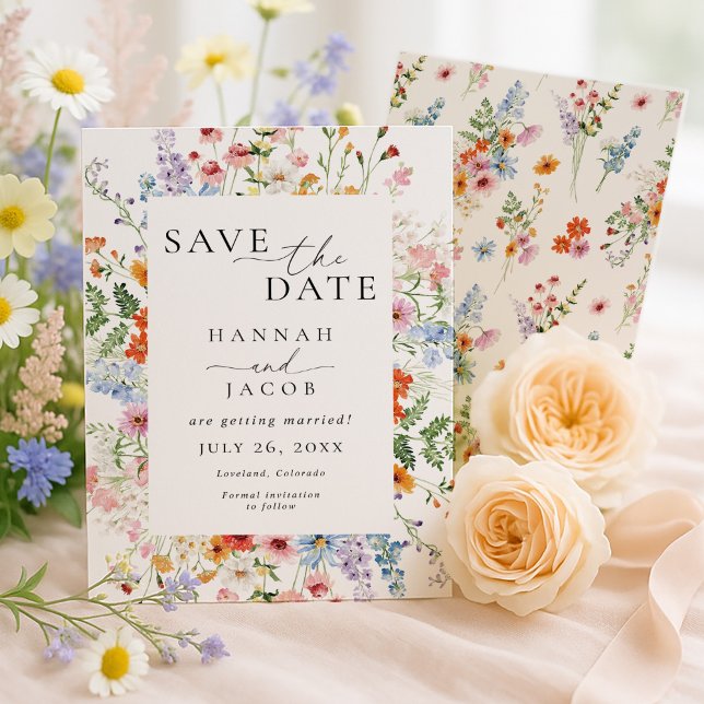 Elegant Meadow Wildflower Wedding Save The Date (Creator Uploaded)