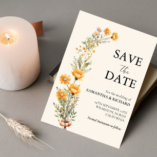 Elegant Meadow Wildflower Wedding Save The Date Invitation