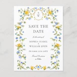 Elegant Meadow Wildflowers Wedding Save the Date Postcard