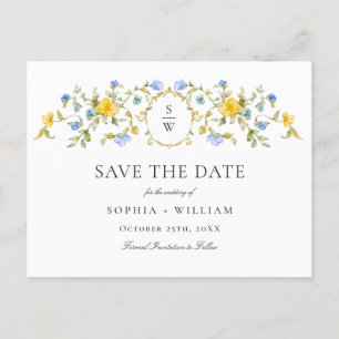 Elegant Meadow Wildflowers Wedding Save the Date Postcard