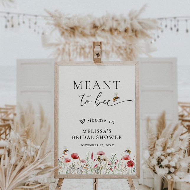 Elegant Meant To Bee Bridal Shower Welcome Sign (Creator Uploaded)