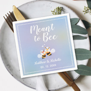 Elegant Meant To Bee Whimsical Cute Wedding Party Napkin