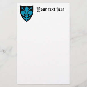 Elegant mediaeval Fleur De Lis shield Stationery