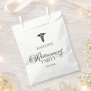 Elegant Medical Caduceus Retirement Party Favour Bag