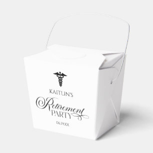 Elegant Medical Caduceus Retirement Party Favour Box