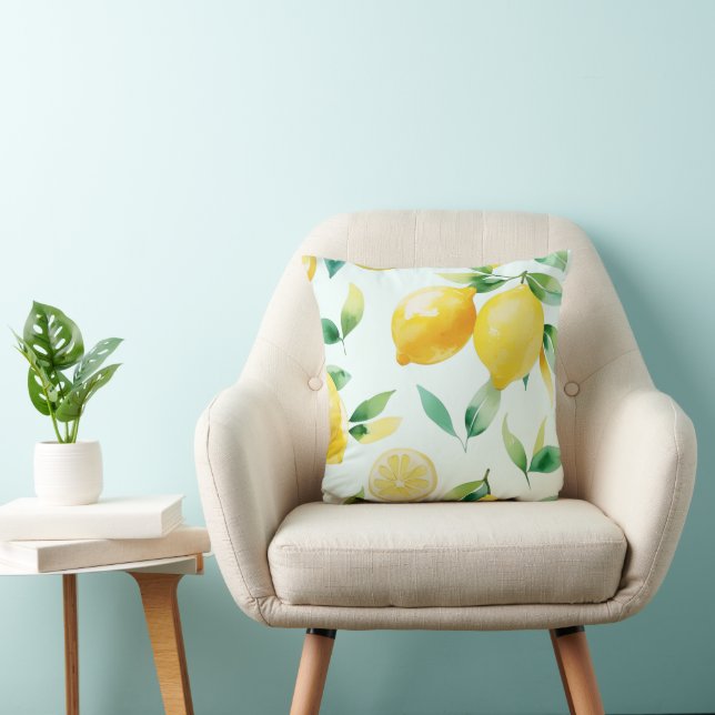 Elegant Mediterranean Lemon Floral Bridal Shower   Cushion (Chair)