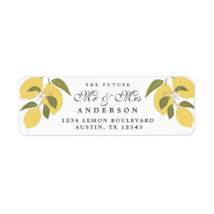 Elegant Mediterranean Lemon Return Address  Label