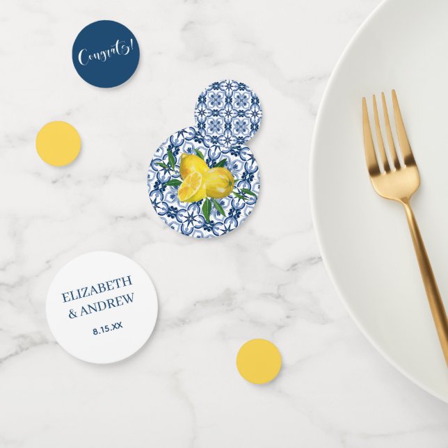 Elegant Mediterranean Lemon Wedding Confetti (Group)