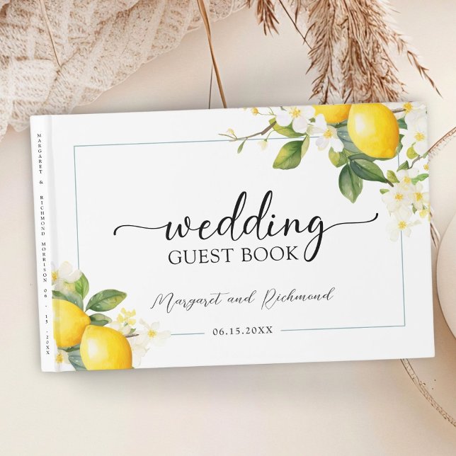 Elegant Mediterranean Lemon Wedding Guest Book (Creator Uploaded)