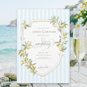 Elegant Mediterranean Lemon Wedding Invitation